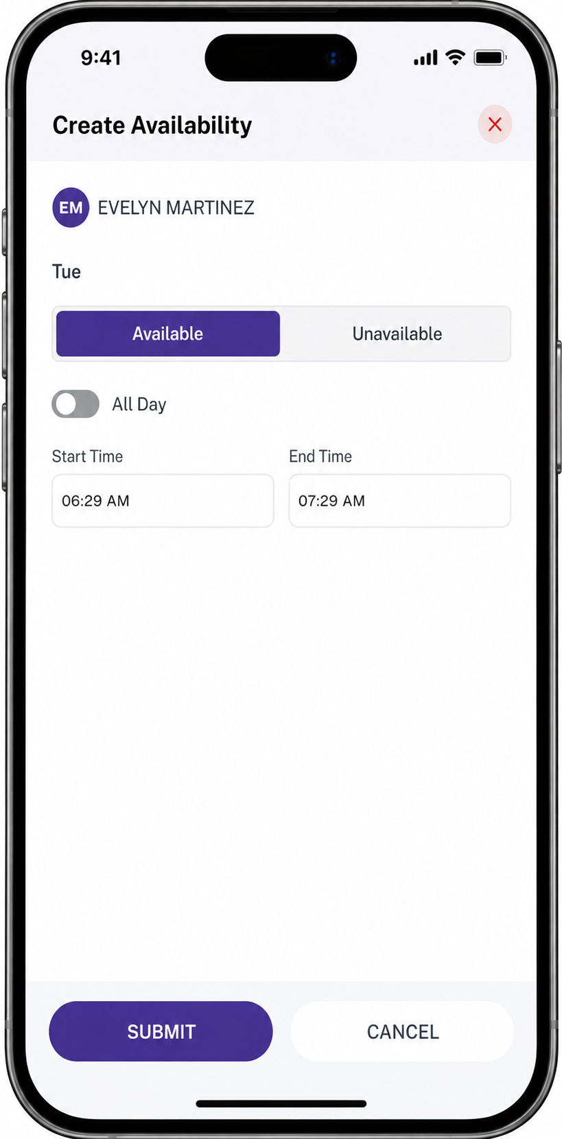 Create Availability