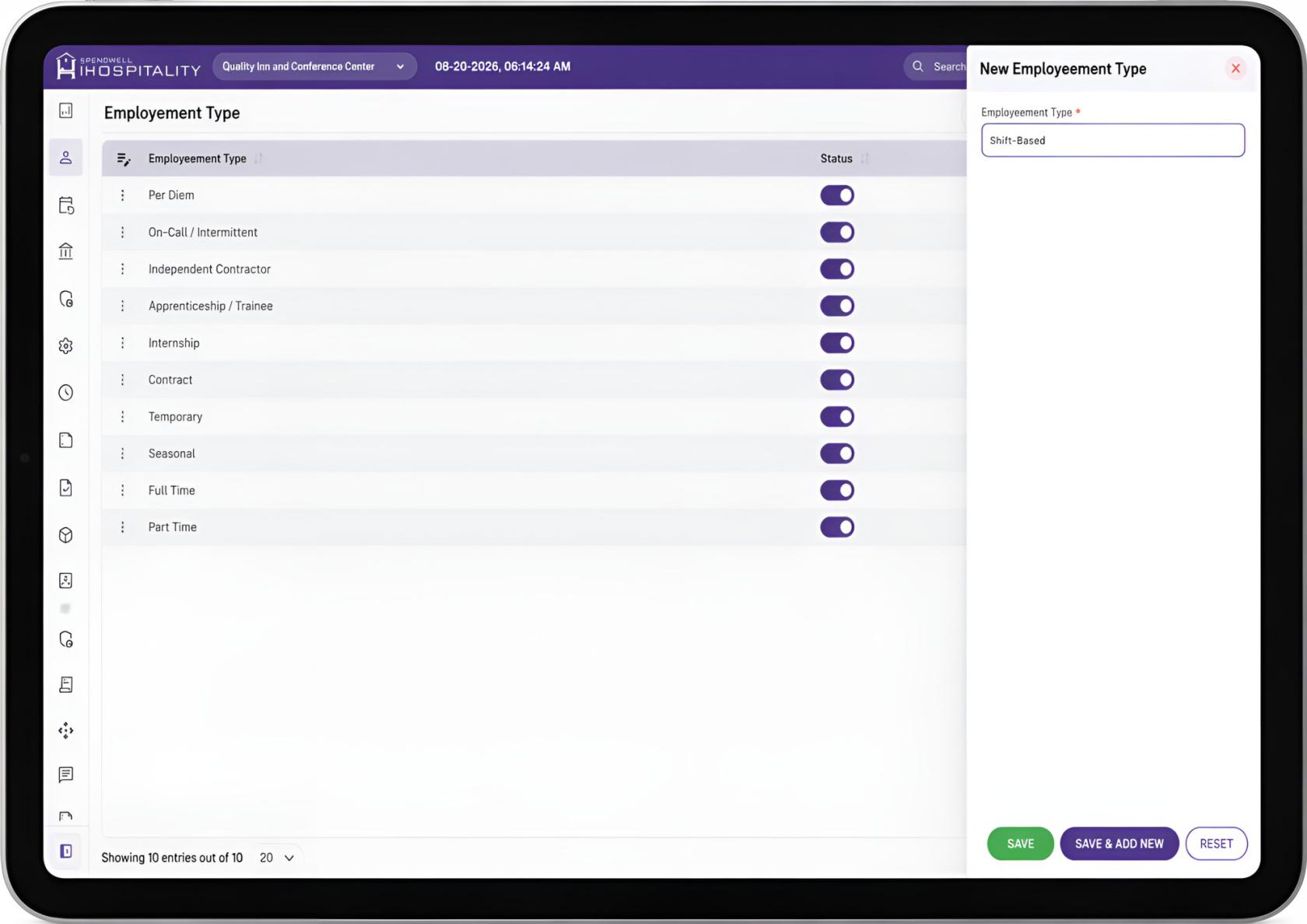 Add Employment Type